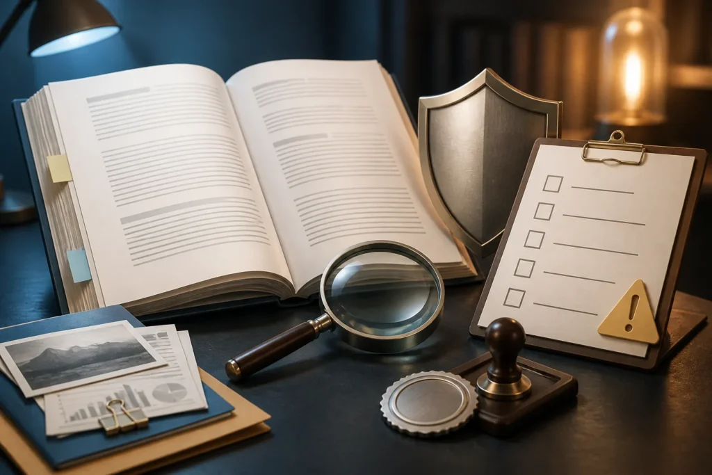 What review steps can catch hallucinations, plagiarism, bias, and unsupported advice before AI content goes live?
