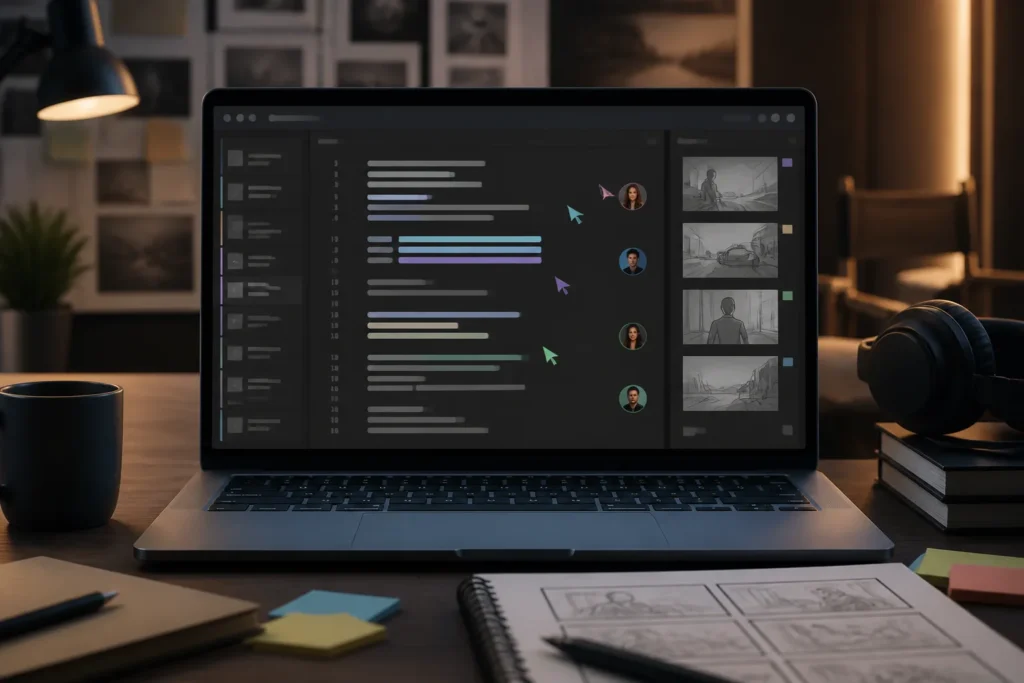 Which AI script-writing platforms support team workflows?